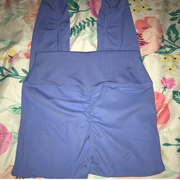 Whitney Simmons rib waist leggings in intense beautiful blue. - Picture 4 of 4